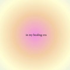 an orange and pink circle with the words in my healing era