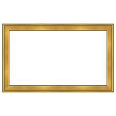 an empty gold frame on a white background