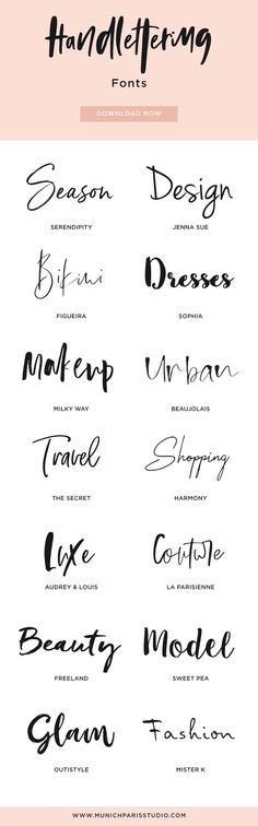 handwritten font with different types of lettering on the front and back of each letter