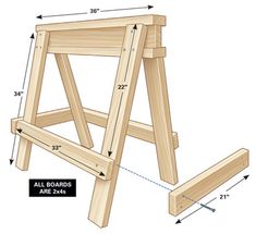 a wooden stool is shown with measurements for the legs and seat area on top of it