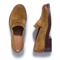 Crafted in butter-soft leather or suede and featuring  a sleek rubber sole, this timeless loafer style ensures both comfort and practicality. Loafer Suede upper and Leather lining Rubber Sole Cushioned Footbed Made in Brazil Fits True to Size Slip On Classic Suede Slip-ons With Flat Heel, Business Loafers With Suede Lining And Flat Heel, Timeless Suede Loafers With Round Toe, Classic Suede Slip-ons With Almond Toe, Suede Wingtip Loafers For Fall, Classic Suede Slip-on Tassel Loafers, Classic Suede Loafers With Rubber Sole, Classic Slip-on Moccasins With Suede Lining, Suede Wingtip Loafers For Office