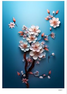 an image of flowers on a blue background