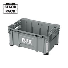 the stack pack is shown in grey and has two large plastic containers on each side