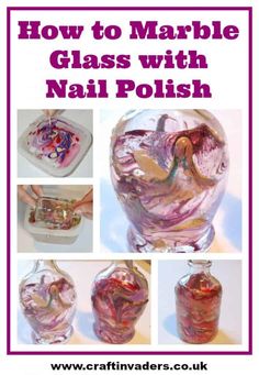 how to marble glass with nail polish - craftinvaders com, crafts for kids