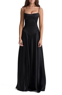 HOUSE OF CB Anabella Lace-Up Satin Gown | Nordstrom House Of Cb Dresses, Estilo Hippie, Evening Dress Floor Length, Prom Dress Inspiration, Grad Dresses, Satin Gown, Satin Maxi, House Of Cb, Satin Maxi Dress