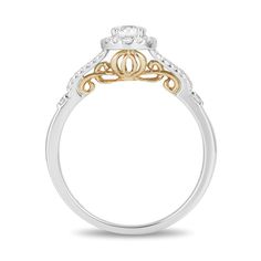 Enchanted Disney Fine Jewelry 14K White and Yellow Gold With 1/2 cttw