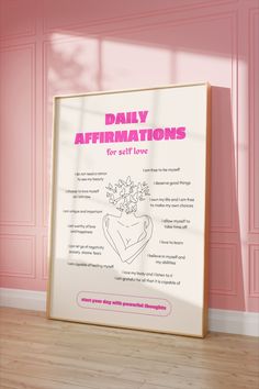 Trendy wall art, preppy wall art, trendy posters, trendy wall decor, aesthetic wall art Affirmation Posters Aesthetic, Posters Affirmations, Affirmation Bedroom Wall, Affirmation Decor Wall Art, Daily Affirmations Aura Poster