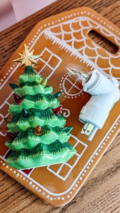 a tray with a christmas tree on it