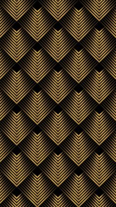 an abstract gold and black background with wavy lines in the shape of leaves on top of each other