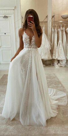 A Wedding, Spaghetti, Wedding Dresses, Wedding Dress, Lace, Dresses