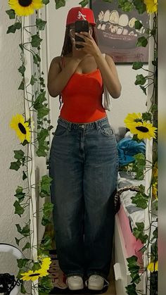 #fits #outfitoftheday #outfitgoals #outfitideasforwomen Mid Size Baggy Jeans Outfit, Medium Size Fashion, Street Style Outfits Casual, Neat Casual Outfits, Jean Fit, Baggy Jean, Fashion Top Outfits, Outfit Inspo Casual