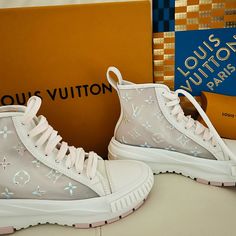 Brand New Louis Vuitton, Louis Vuitton Shoes Sneakers, Louis Vuitton Shoes, Shoes Sneakers, Color White, Size 6, Women Shoes, Brand New, Sneakers