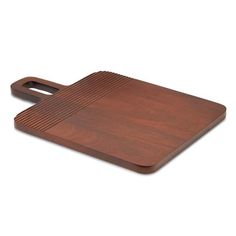 a wooden cutting board with handles