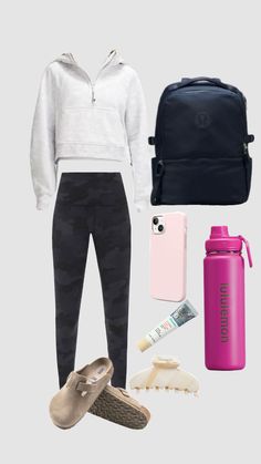 back to school outfit/ lululemon outfit/ fall outfits ~~ boston clog, lululemon pants, lululemon Scuba hoodie, lululemon backpack, lululemon waterbottles, Glossier lipbarms, iphone and craw clip #wishlist #cute #fyp #backtoschool #ootd #outfit #fall #fallaesthetic #lululemon #lululemonoutfitinspo Athletic Outfits Lululemon, Lululemon Backpack Outfit, Lululemon Scuba Outfits, Lululemon Outfits Winter, Lululemon Fall Outfit, Scuba Hoodie Outfit, Lululemon Scuba Outfit, Lululemon Jacket Outfit, Lululemon Define Jacket Outfit