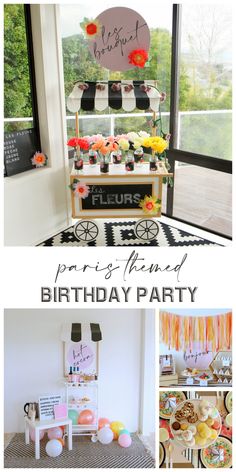 a birthday party with lots of food and decorations