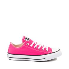 Low Top Pink Converse, Pink Converse Low Tops, Adorable Backgrounds, Hot Pink Converse, Pink Chuck Taylors, Concept Wardrobe, Pink Chucks, Low Top Converse, Goth Shoes