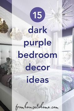 15 dark purple bedroom decor ideas Purple Bedding Sets Color Combos, Purple Room Ideas For Adults, Dark Purple Bedroom Decor, Dark Purple Bedroom Walls, Dark Purple Bedroom, Purple Bedroom Walls, Dark Purple Walls, Dramatic Bedroom, Purple Bedroom Decor