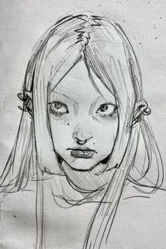 a drawing of a girl with long hair