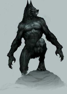 a black and white drawing of a bigfoot standing on top of a rock with its mouth open