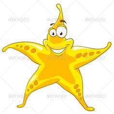 a cartoon starfish with an arrow pointing to it's right - animals characters