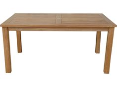 a wooden table with two square legs and one end section missing the top, on a white background