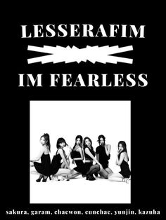 an advertisement with four women in black dresses and the words lessreafm im fearless