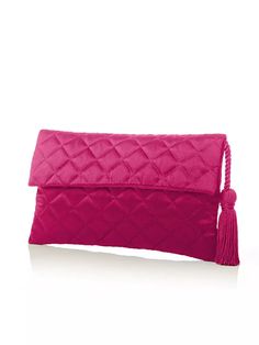 Shop this Dessy's elegant quilted satin envelope clutch with matching tassel detail is the perfect bag to carry your wedding day essentials. Wedding Day Essentials, Envelope Clutch, Tutti Frutti, Perfect Bag, Tassels, Envelope, Wedding Day, Satin