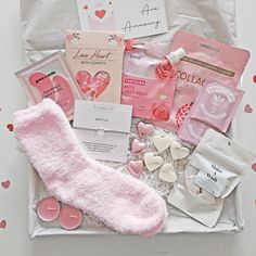 the contents of a valentine's day gift bag