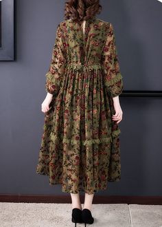 فستان زهري, Dress Winter, Designer Dresses Casual, Flower Print Dress, Corduroy Dress, Linen Maxi Dress, Holiday Dress, Loose Dress, African Fashion Dresses