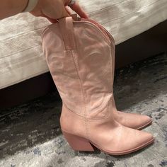 Worn For Maybe An Hour Once Size 9 Great Quality Pink Cowboy Boots, Pink Cowboy, Cowboy Boots, Bootie Boots, Pink Ladies, Light Pink, Cowboy, Ankle Boots, Women Shoes