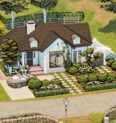 this is an artist's rendering of a house in the middle of a park