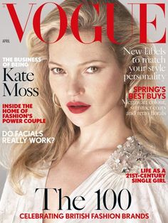 a magazine cover with a woman wearing a white dress and red lipstick on the cover