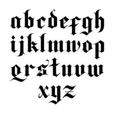 the upper and lower case of an old english font