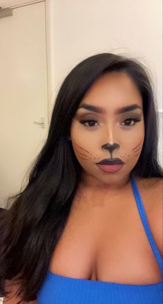 Cat Makeup Black Women, Cat And The Hat Makeup, Cat Costume Black Women, Black Cat Costume For Women Makeup, Simple Makeup Looks Halloween, East Halloween Makeup Ideas, Halloween Costumes At Home Diy, Fox Makeup Looks Halloween, Simple Cat Costume