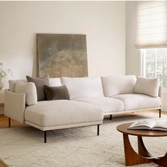 Olsen Ratine Ivory Fabric Left Chaise Sectional | Article Scandinavian Sectional Sofa, Modular Sofa Living Room Small Spaces, Organic Modern Couch, Ivory Sofa Living Room, Linen Sofa Living Room, White Sectional Living Room, Mid Century Modern Living Room Sofas, Cream Couch Living Room, Article Couch