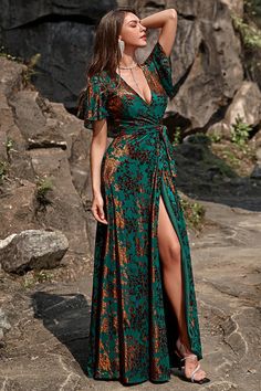 Velvet Floor Length Dress, Boho Formal Dress, Teal Green Dress, Copper Dress, Gold Wedding Dress, Dark Green Dress, Velvet Bridesmaid Dresses, Floor Length Prom Dresses, Burnout Velvet