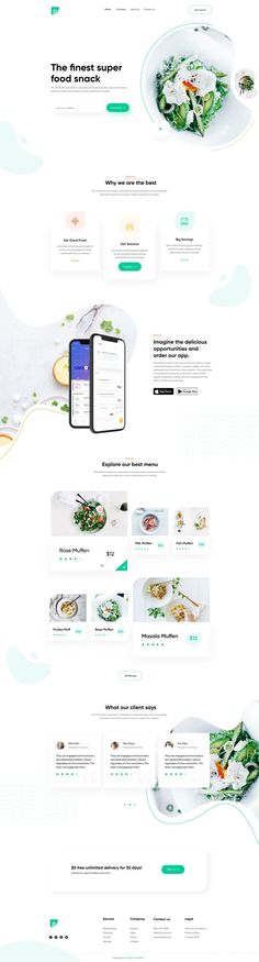 an image of a website page with food items on it