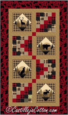 Northwoods Wildlife Quilts, Panel Quilt Patterns, Panel Ideas, Fabric Panel Quilts, Quilted Wall Hanging, Quilt Border, Lap Quilts, Animal Quilts, Panel Quilts