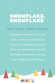 a christmas card with snowflakes and trees in the background that says tune twinkle, twinkle little star