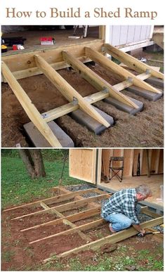 All About Landscaping Shed Ramp, Backyard Storage Sheds, Build Your Own Shed, Shed Construction, Firewood Shed, Backyard Storage, Storage Shed Plans, Storage Sheds