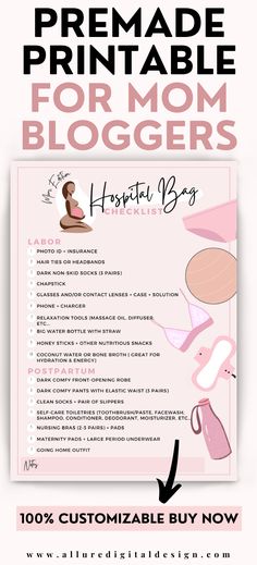 childbirth checklist Beautiful Hospital, Newborn Essentials Checklist, Hospital Checklist, Newborn Checklist, Registry Essentials, Baby Registry Essentials