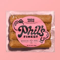 a packaged package of apple pies on a pink background with the words pine's finest