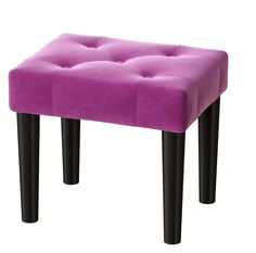 a purple bench with black legs on a white background