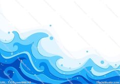 an ocean background with waves and stars