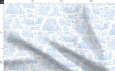 a blue and white wallpaper with animals on it