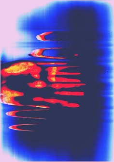 an abstract image of oranges and blue in the background with blurry lines around them