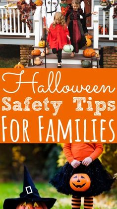 two children in halloween costumes sitting on the steps with pumpkins