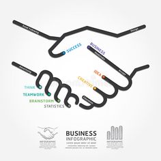 business info graphic with handshake on white background, eps10795