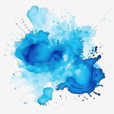 blue ink splattered on white paper with watercolor paint splashing down it