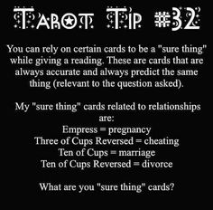 tarot tip 32 you can rely certain cards to be a sure thing while giving a reading